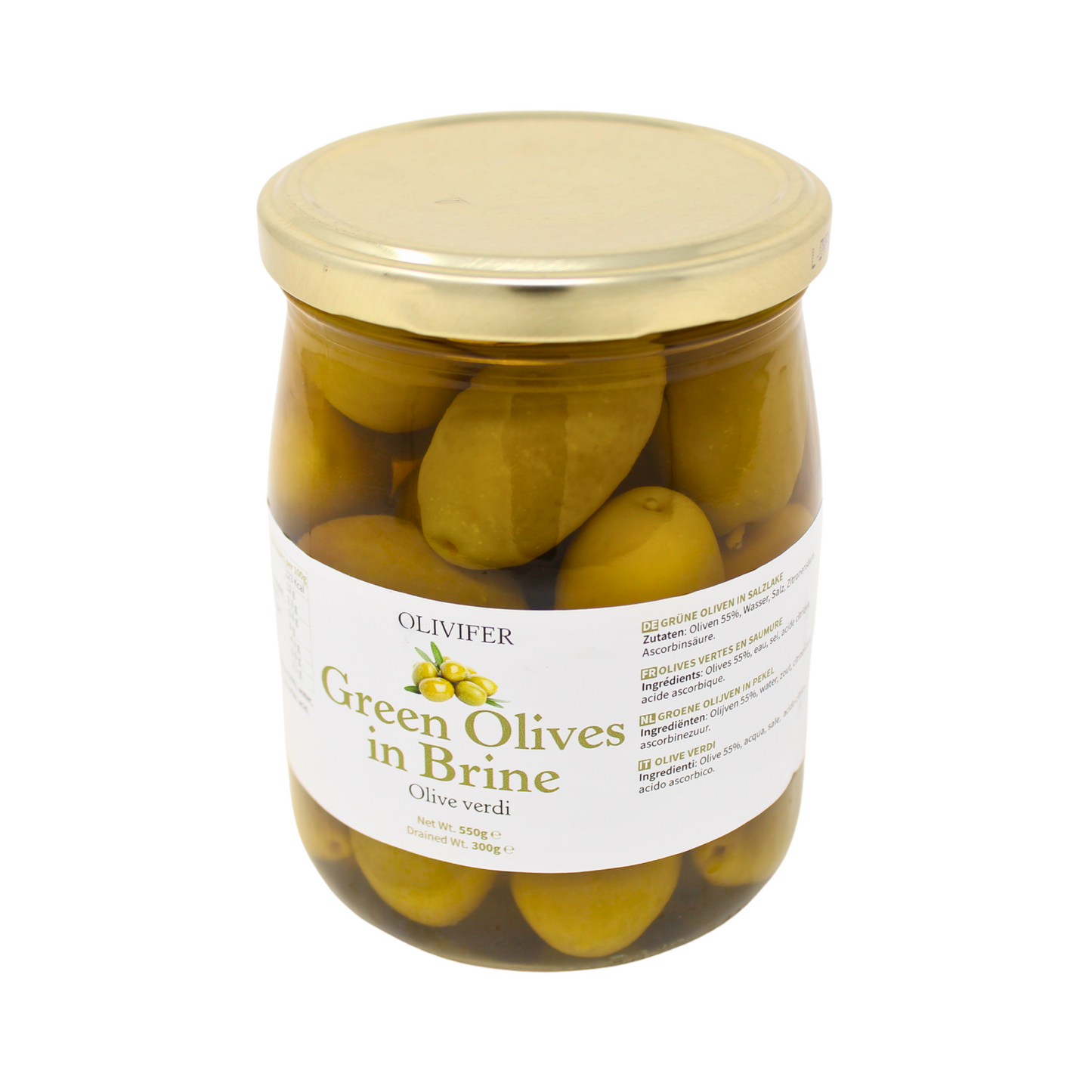 Olivifer Green Olives in Brine 550g