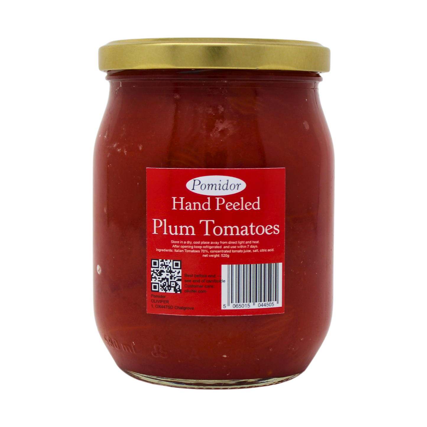 Pomidor Hand Peeled Plum Tomatoes 500g